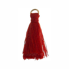 1" Red Poly Cotton Tassels with Jump Ring 10/pk