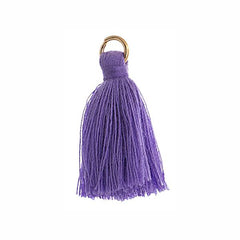 1" Purple Poly Cotton Tassels with Jump Ring 10/pk