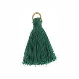 Pompons en polycoton émeraude de 1 po avec anneau de saut 10/pqt