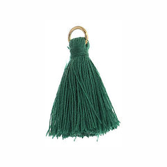 1" Emerald Poly Cotton Tassels with Jump Ring 10/pk