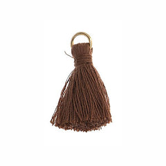 1" Brown Poly Cotton Tassels with Jump Ring 10/pk