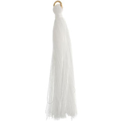 2.25" White Poly Cotton Tassels with Jump Ring 10/pk