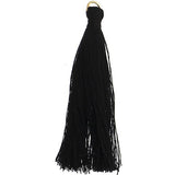 Pompons en polycoton noir de 2,25 po avec anneau de saut 10/pqt