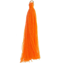 2.25" Orange Poly Cotton Tassels with Jump Ring 10/pk