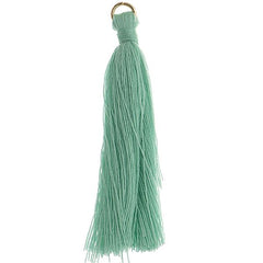2.25" Turquoise Poly Cotton Tassels with Jump Ring 10/pk