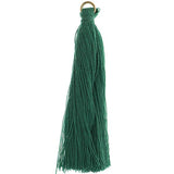Pompons en polycoton émeraude de 2,25 po avec anneau de saut 10/pqt