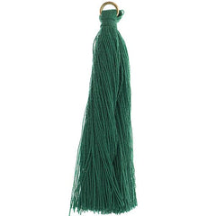 2.25" Emerald Poly Cotton Tassels with Jump Ring 10/pk