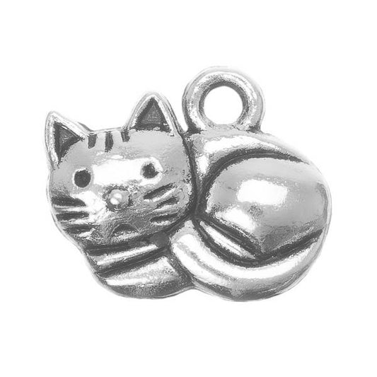 Charme Métal Chat 5/8" 5/pk