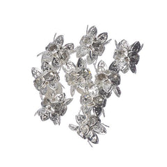 6x7.5mm Silver Rhinestone Bead Caps 10/pk