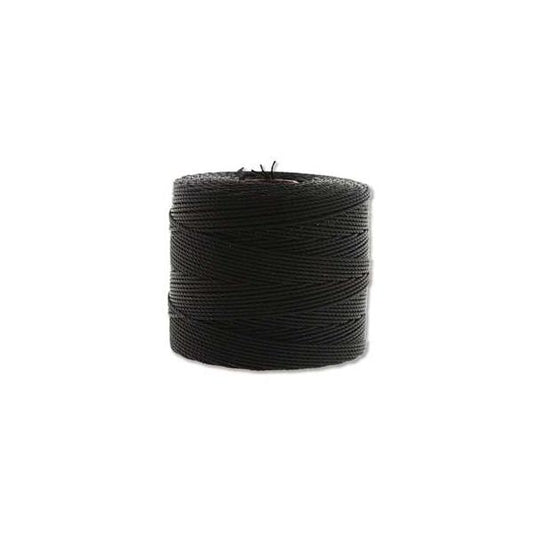 S-Lon Fine Bead Cord .4mm Noir 118yd Bobine