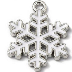 3/4" Snowflake Metal Charm 5/pk