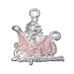 3/4" Christmas Tree Sled Charm 5/pk
