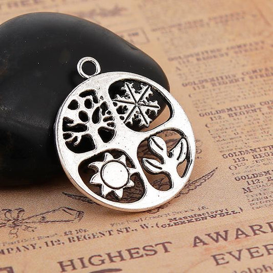 Four Seasons Metal Pendant 28x25mm 5/pk