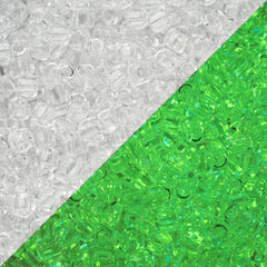 11/0 Toho Seed Beads #2700 Crystal / Glow Green 22g Vial