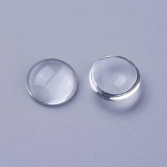 1/2" Clear Round Glass Cabochon 20/pk