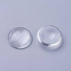 3/4" Clear Round Glass Cabochon 20/pk