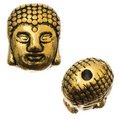 Antique Gold Buddha 9x11mm Metal Beads 5/pk