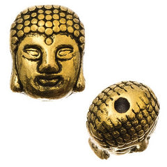 Buddha 9x11mm, Ant Gold Metal Beads 5/pk