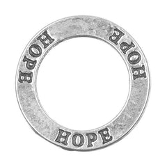 Link Hope Ring Antique Silver 5/pk