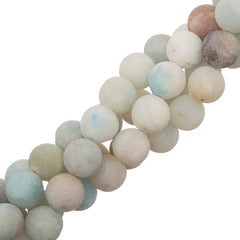 10mm Amazonite Matte (Natural) Beads 15-16" Strand