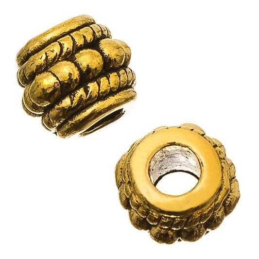 Metal Barrel Beads 8mm Antique Gold 10/pk