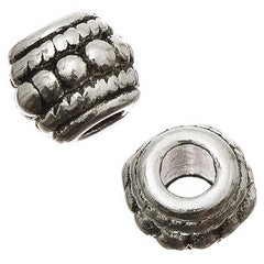 Barrel 8mm, Ant Silver Metal Beads 10/pk