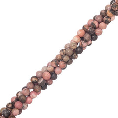 4mm Rhodonite (Natural) Beads 15-16" Strand