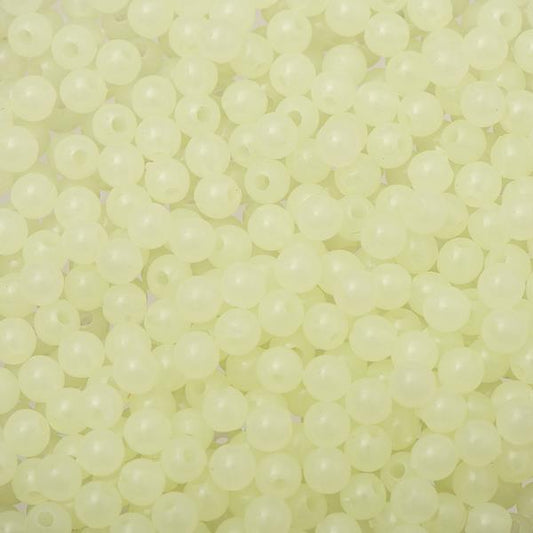 4mm Round Glow In The Dark Plastic Beads 1000/pk
