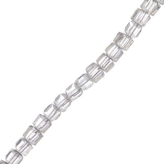 Chinese Crystal Cube 4mm Crystal 16" Strand