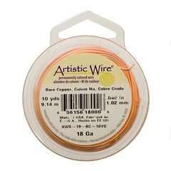 18g Artistic Wire Bare Copper 10yd