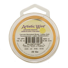 22g Artistic Wire Non-Tarnish Brass 15yd