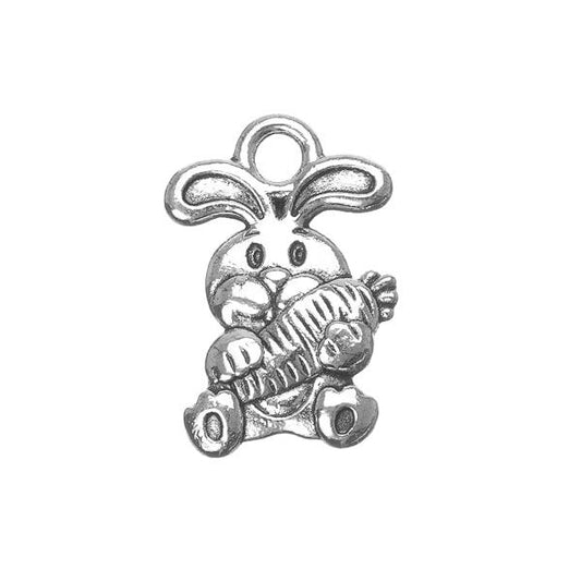 Breloque en métal lapin 5/8" 5/pk