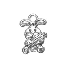 5/8" Bunny Rabbit Metal Charm 5/pk