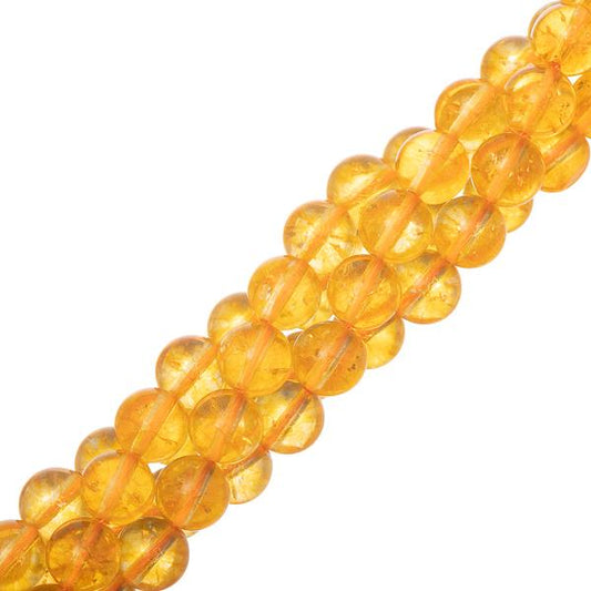 8mm Citrine (Natural/Dyed) Beads 15-16" Strand