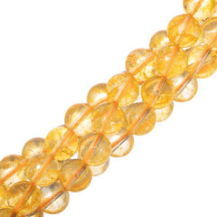 10mm Citrine (Natural) Beads 15-16" Strand