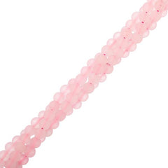 4mm Quartz Rose Matte (Natural) Beads 15-16" Strand