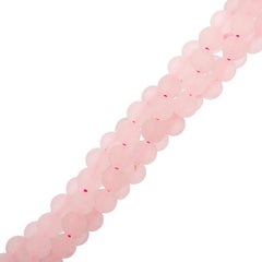 6mm Quartz Rose Matte (Natural) Beads 15-16" Strand