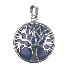 1 1/8" Tree of Life Lapis Lazuli Gemstone Pendant 1/pk