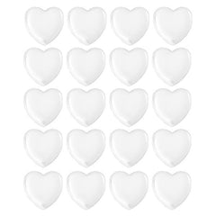 1" Clear Heart Epoxy Cabochons 20/pk