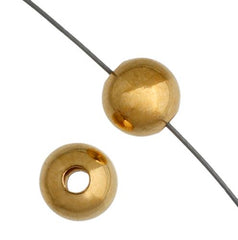 Round 3mm, Gold Metal Bead 100/pk