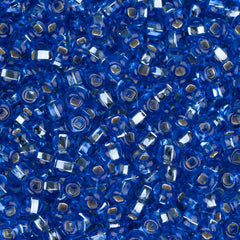 10/0 Czech Seed Beads #1400V Silver Lined Medium Blue 22g