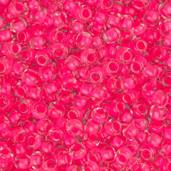 10/0 Czech Seed Beads #110 Colour Lined Neon Pink 22g