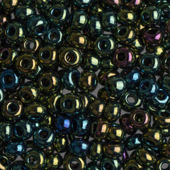 8/0 Czech Seed Beads #1006V Opaque Green Iris 22g