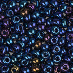 8/0 Czech Seed Beads #1611V Opaque Navy Iris 22g