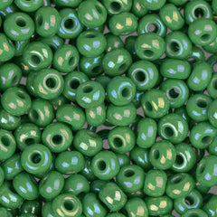 8/0 Czech Seed Beads #1700V Medium Green Rainbow 22g