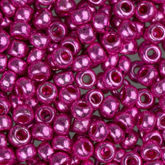 8/0 Czech Seed Beads #29240V Metallic Pink 22g