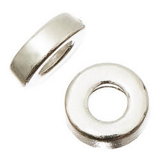 Spacer 6mm Donut, Silver Beads 50/pk