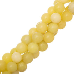 10-10.5mm Jade Lemon (Natural) Beads 15-16" Strand