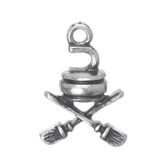 3/4" Curling Metal Charm Antique Silver 1/pk
