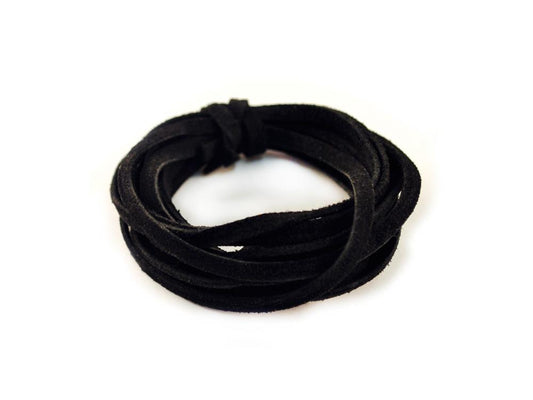 3mm Lacet Suédine Noir 2m